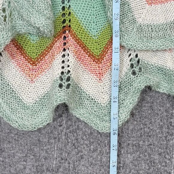 Anthropologie Rosie Neira Sweater Womens XS/S Green Chevron Sleeveless Cardigan - Picture 5 of 15